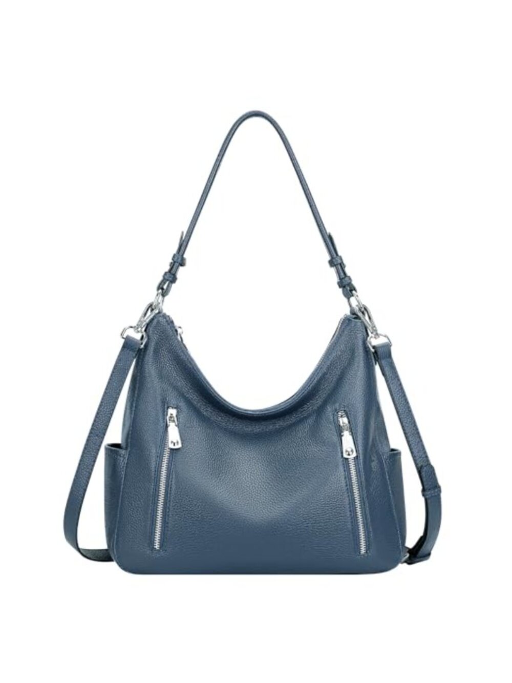 Genuine Leather Hobo Shoulder Bag Medium Cowhide Crossbody Purse for Women